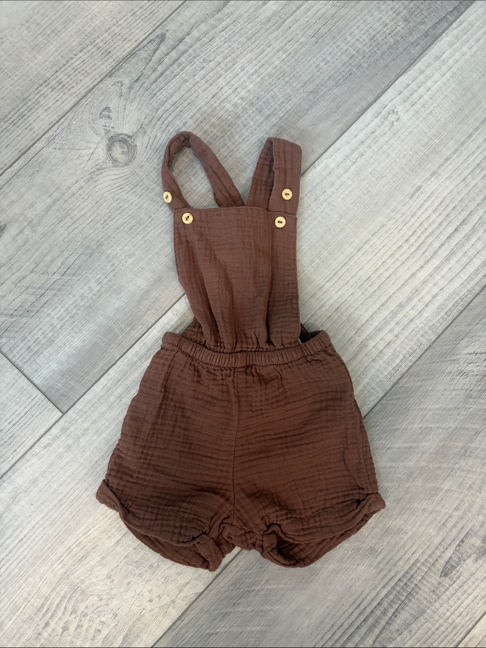 Baby Brown Textured Romper/ overall